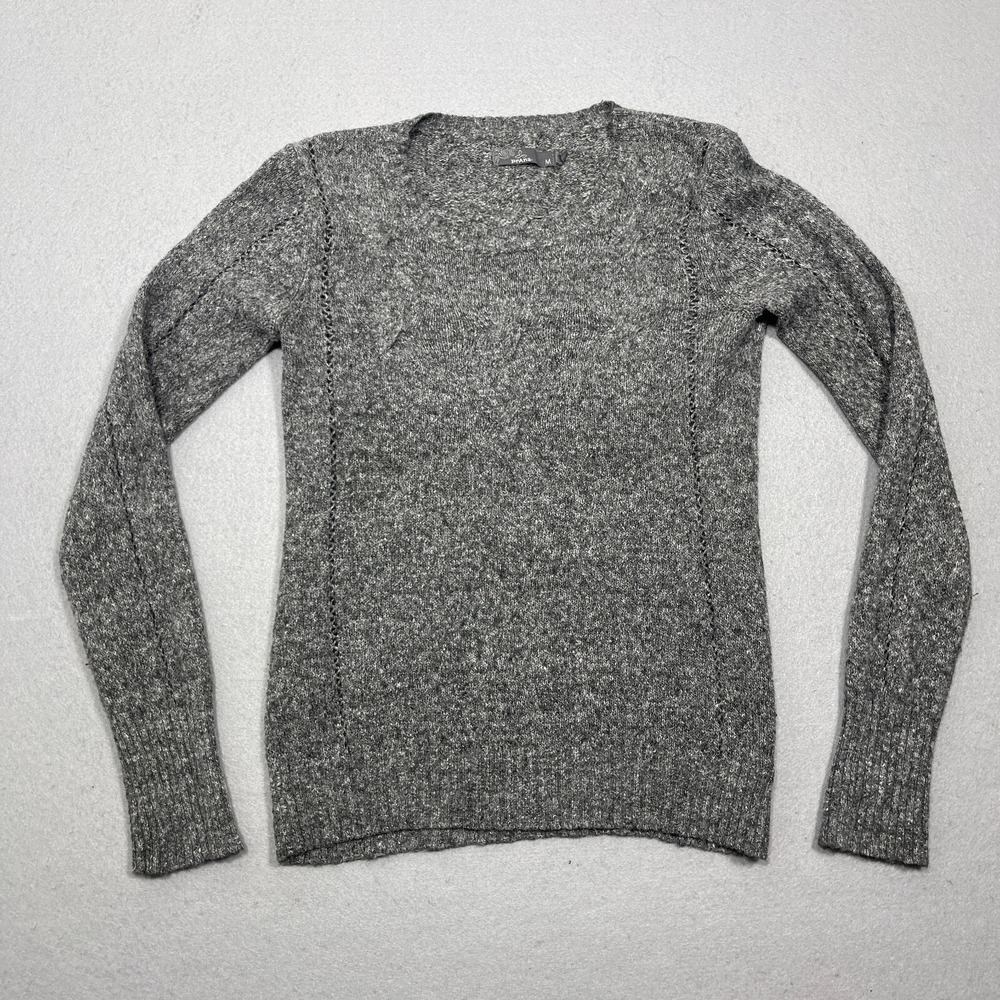 Prana Sweater Women‎ Medium Gray Wool Mohair Blend Long Sleeve Crewneck